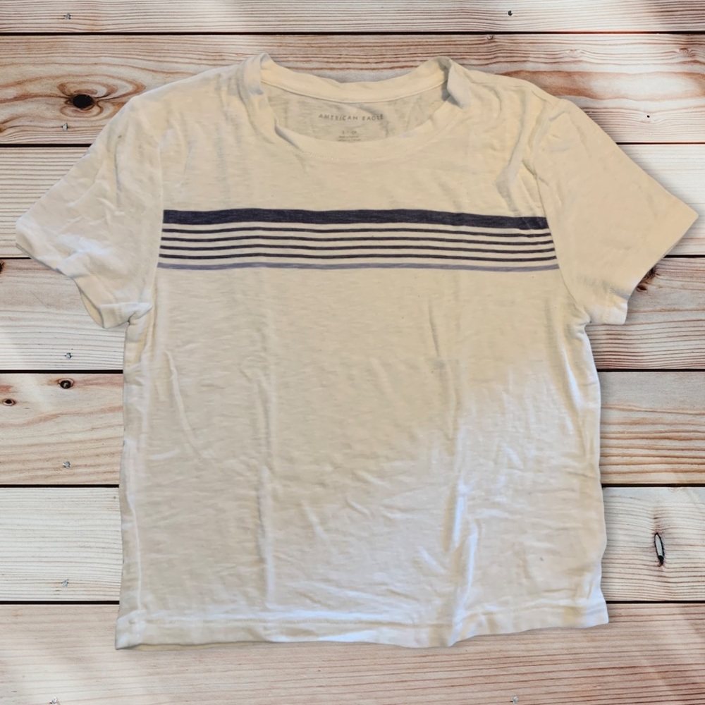 American Eagle blue striped tee shirt size SMALL